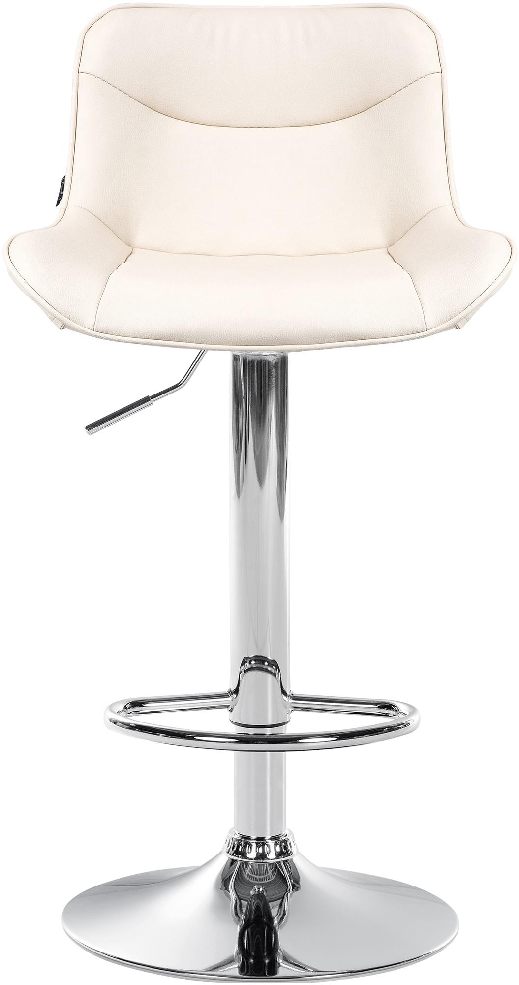 Set di 2 sgabelli da bar Vonore in similpelle crema con base cromata, regolabili in altezza e dal design moderno.