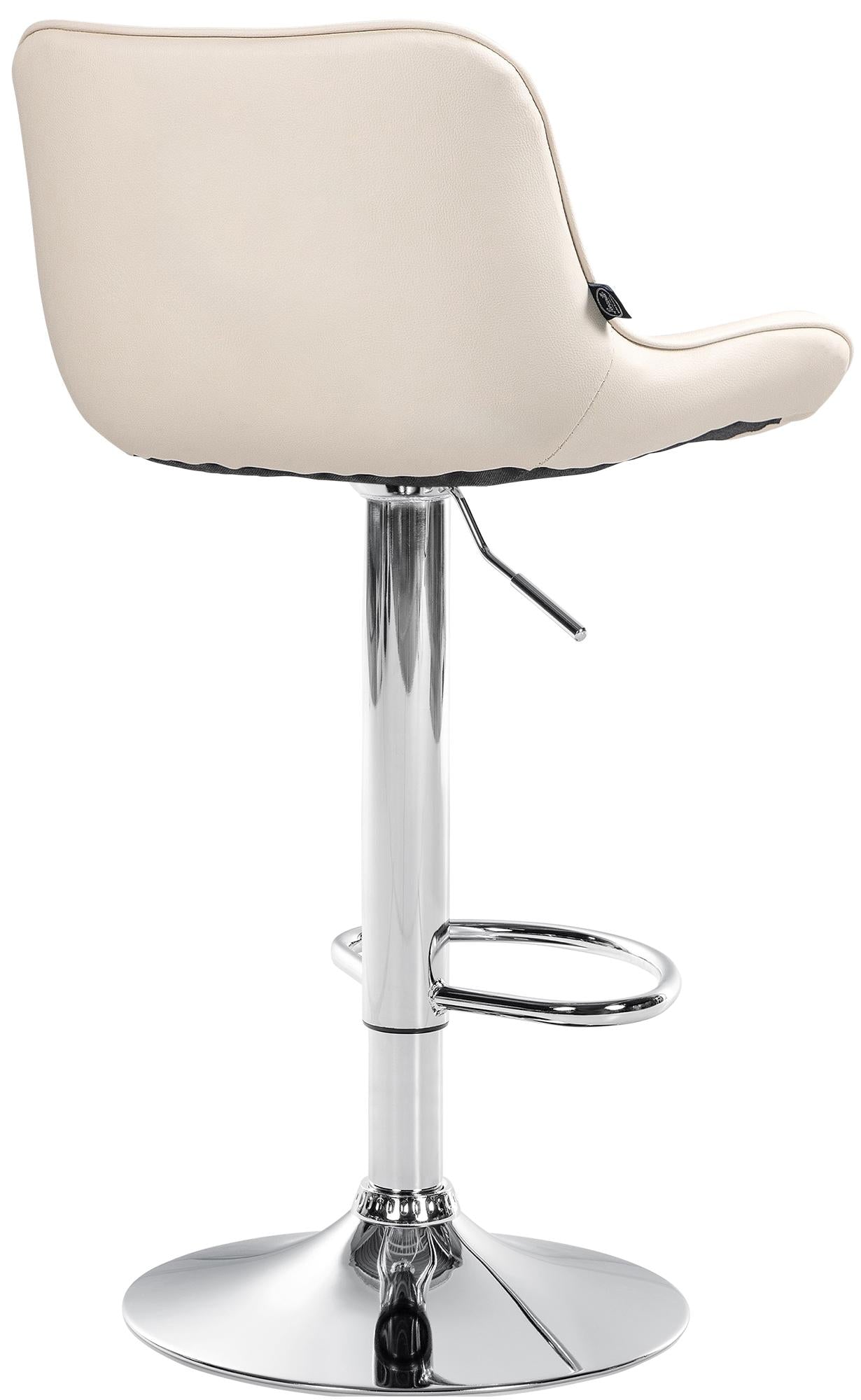 Set di 2 sgabelli da bar Vonore in similpelle crema con base cromata, regolabili in altezza e dal design moderno.