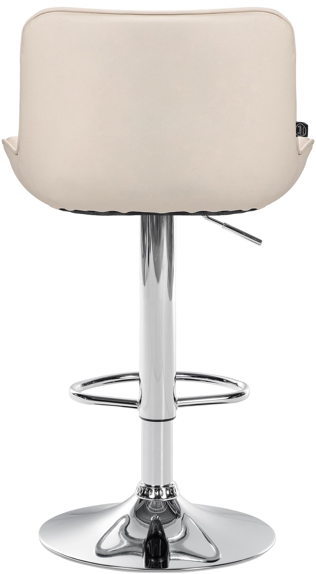 Set di 2 sgabelli da bar Vonore in similpelle crema con base cromata, regolabili in altezza e dal design moderno.