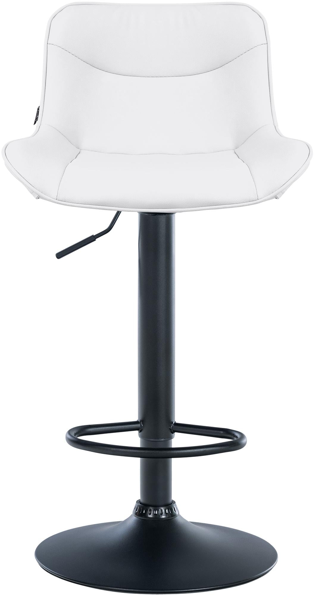Set di 2 sgabelli da bar Vonore in similpelle nera e bianca, design moderno e regolabile in altezza.