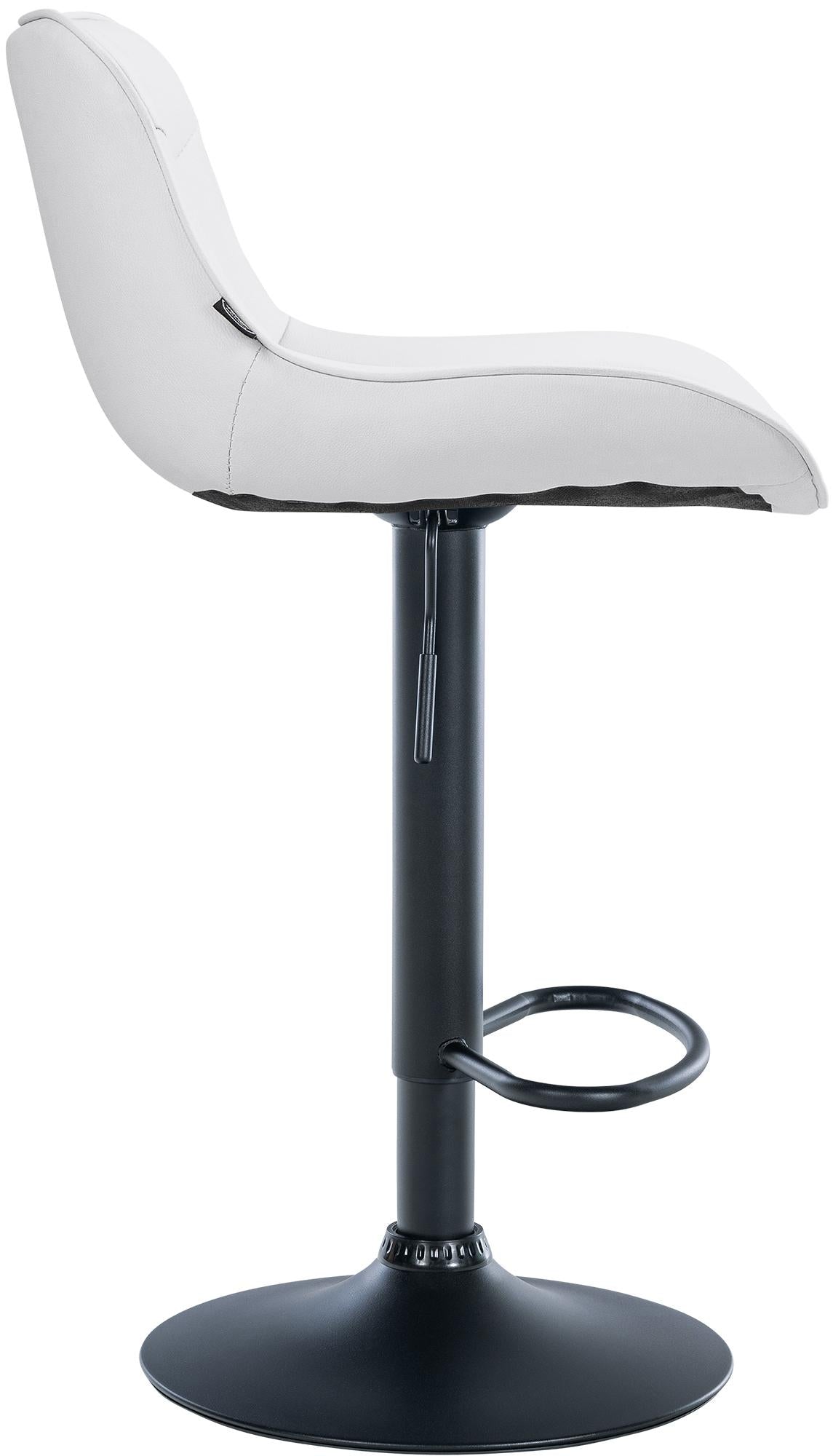 Set di 2 sgabelli da bar Vonore in similpelle nera e bianca, design moderno e regolabile in altezza.