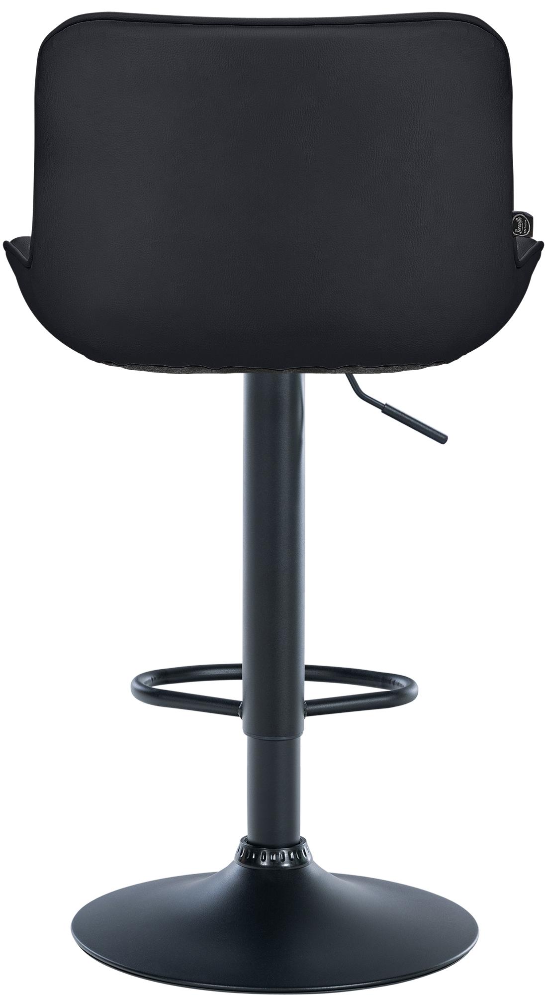 Set di 2 sgabelli da bar Vonore in similpelle nera, regolabili e dal design moderno, ideali per cucina e soggiorno.