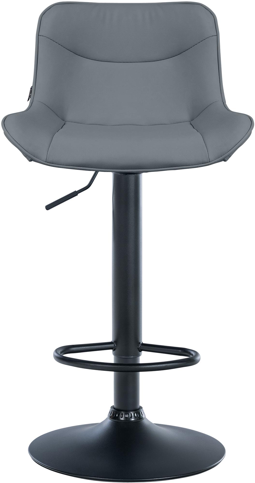 Set di 2 sgabelli da bar Vonore in similpelle nera e grigia, regolabili in altezza, design moderno e funzionale.