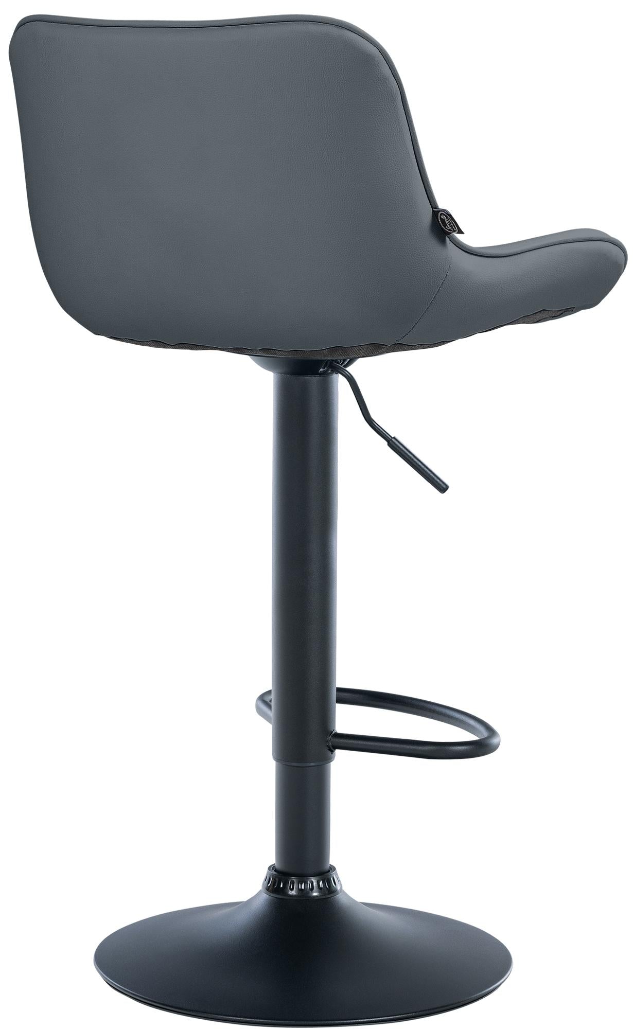 Set di 2 sgabelli da bar Vonore in similpelle nera e grigia, regolabili in altezza, design moderno e funzionale.