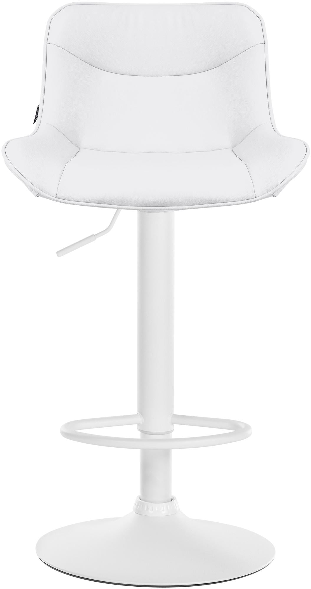 Set di 2 sgabelli da bar Vonore in similpelle bianca, regolabili, design moderno e funzionale per interni eleganti.