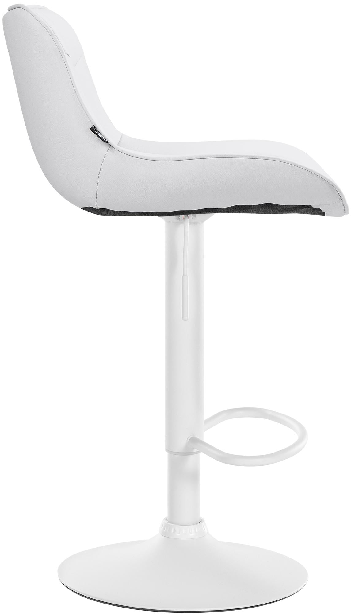 Set di 2 sgabelli da bar Vonore in similpelle bianca, regolabili, design moderno e funzionale per interni eleganti.