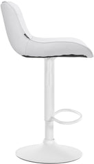 Set di 2 sgabelli da bar Vonore in similpelle bianca, regolabili, design moderno e funzionale per interni eleganti.