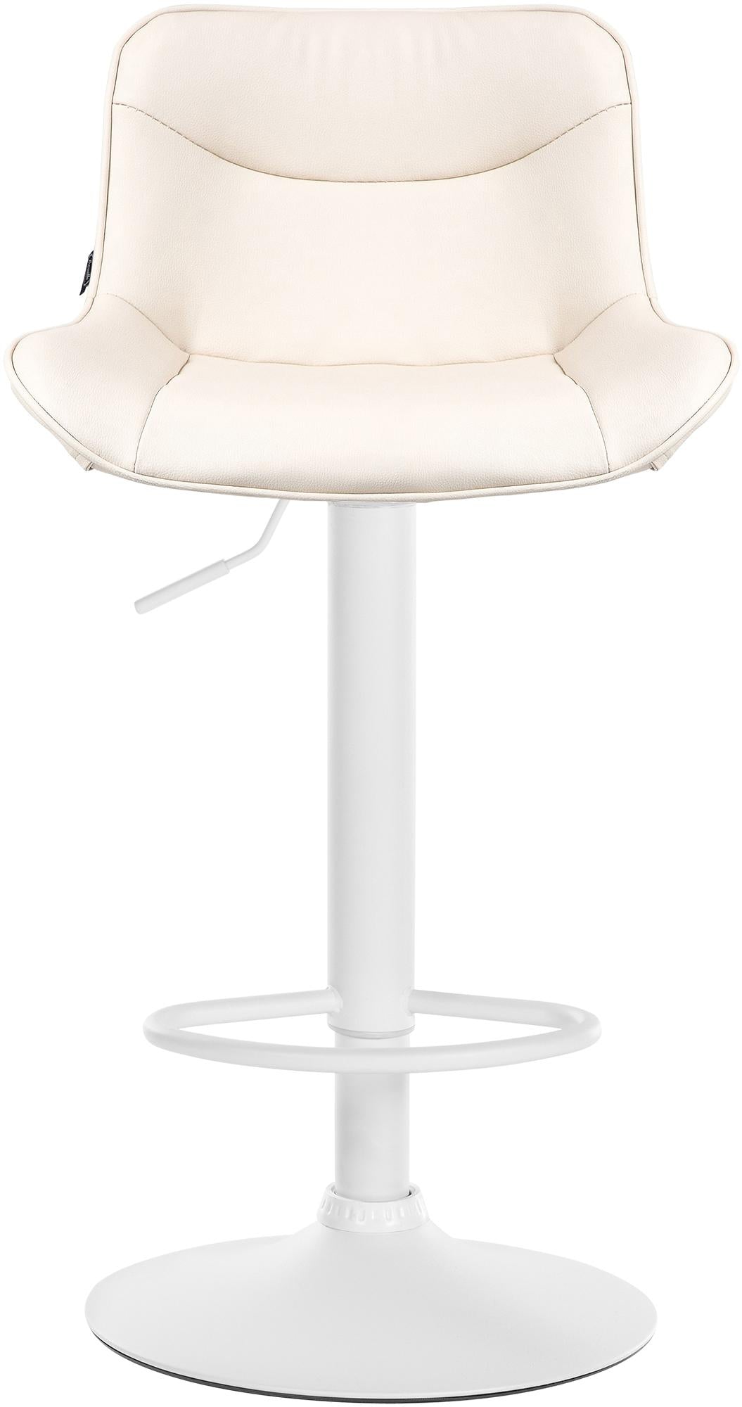 Set di 2 sgabelli da bar Vonore in similpelle bianca e crema, regolabili in altezza, design moderno e funzionale.