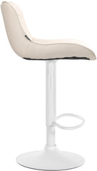 Set di 2 sgabelli da bar Vonore in similpelle bianca e crema, regolabili in altezza, design moderno e funzionale.