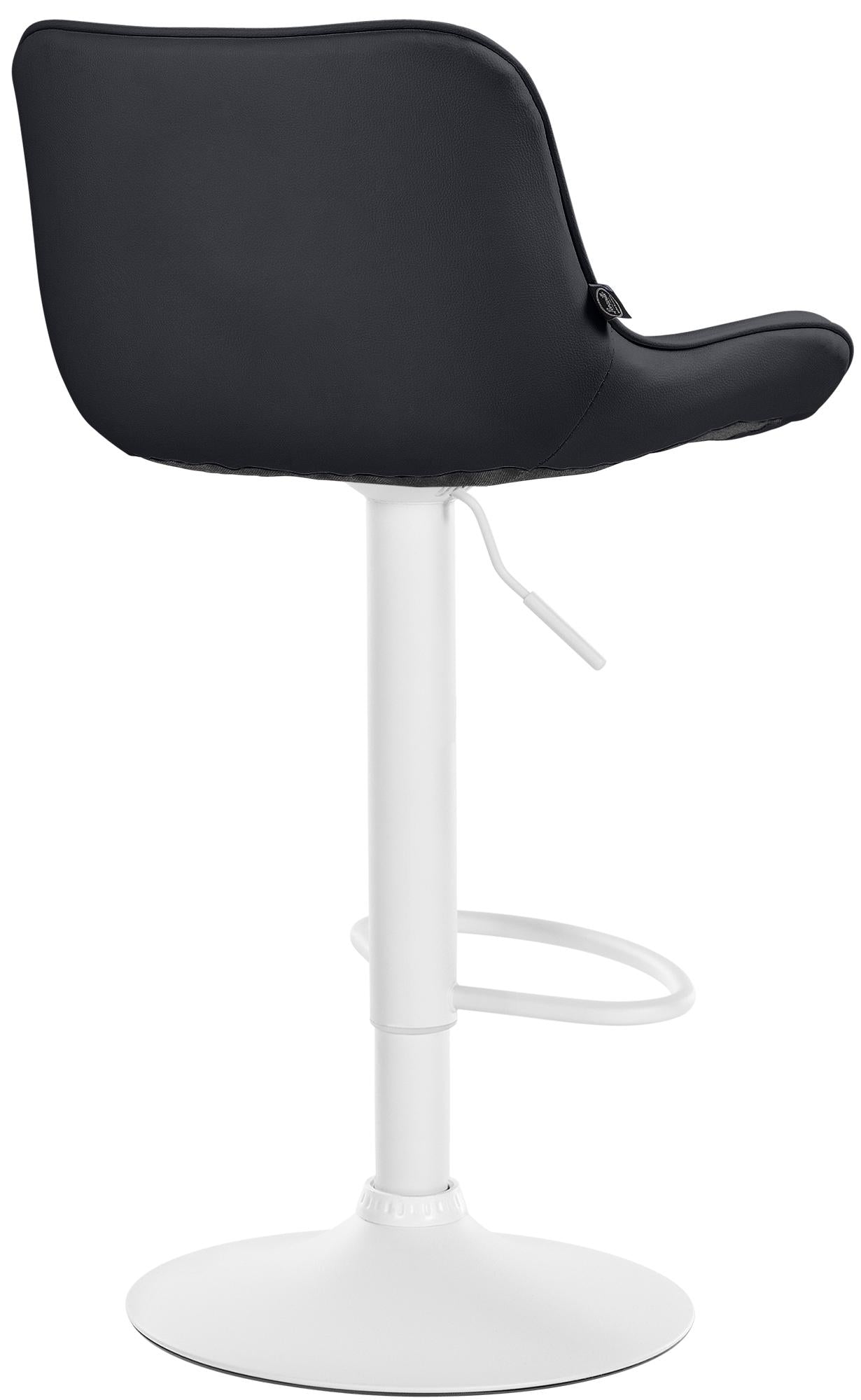 Set di 2 sgabelli da bar Vonore in similpelle bianca e nera, regolabili in altezza, design moderno e funzionale.