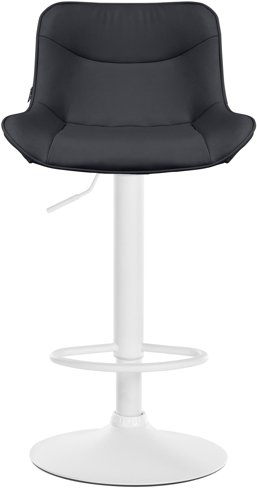 Set di 2 sgabelli da bar Vonore in similpelle bianca e nera, regolabili in altezza, design moderno e funzionale.