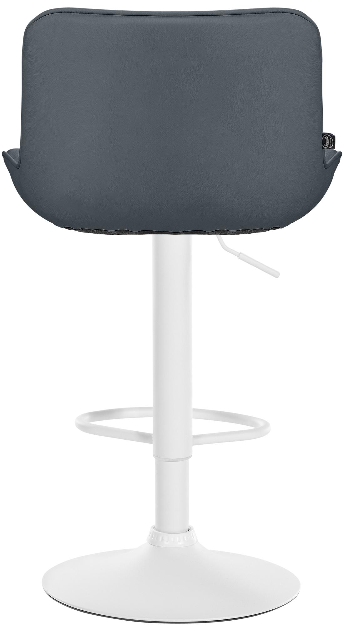 Set di 2 sgabelli da bar Vonore in similpelle bianca e grigia, regolabili e dal design moderno per ogni ambiente.