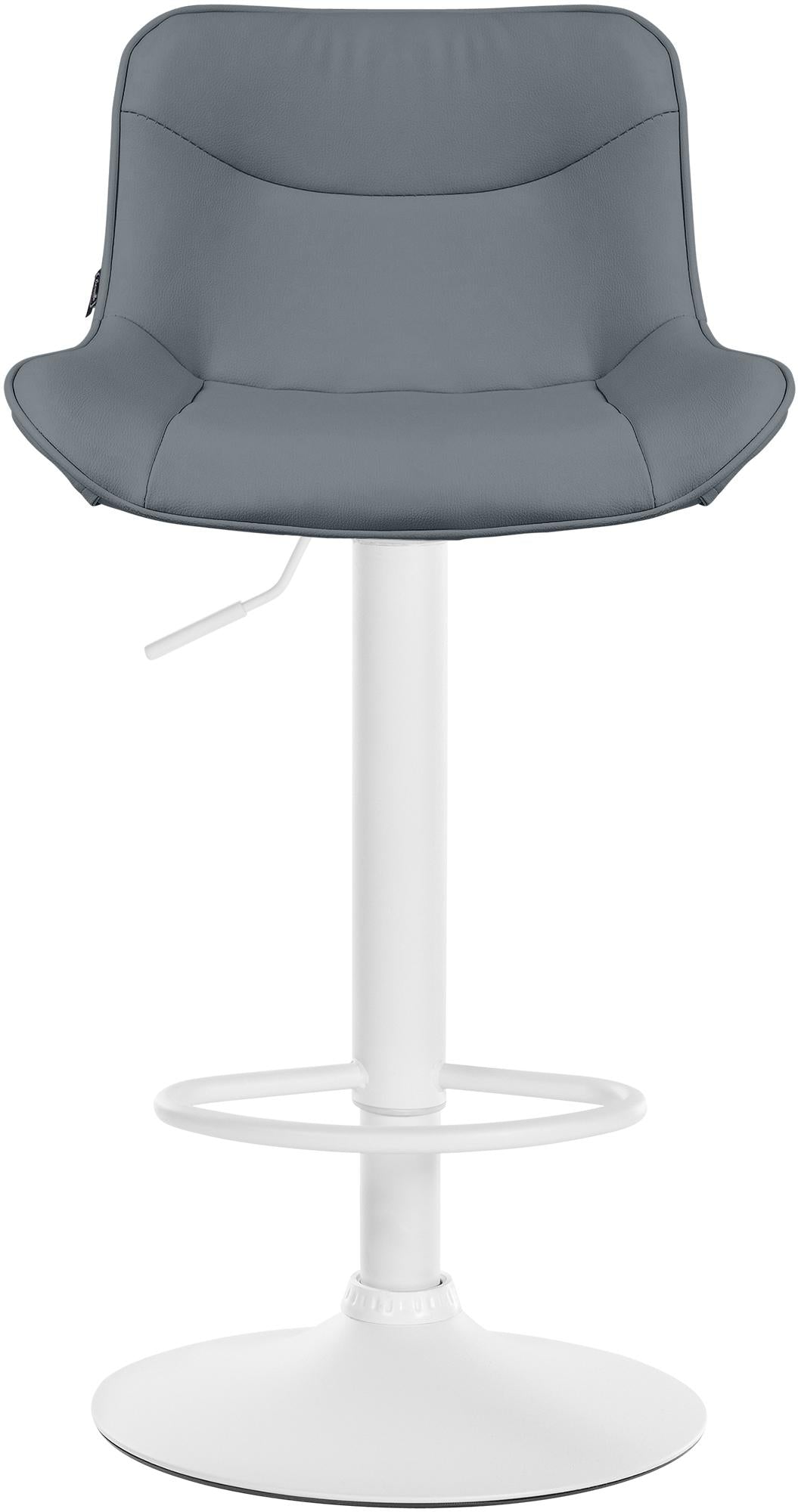 Set di 2 sgabelli da bar Vonore in similpelle bianca e grigia, regolabili e dal design moderno per ogni ambiente.