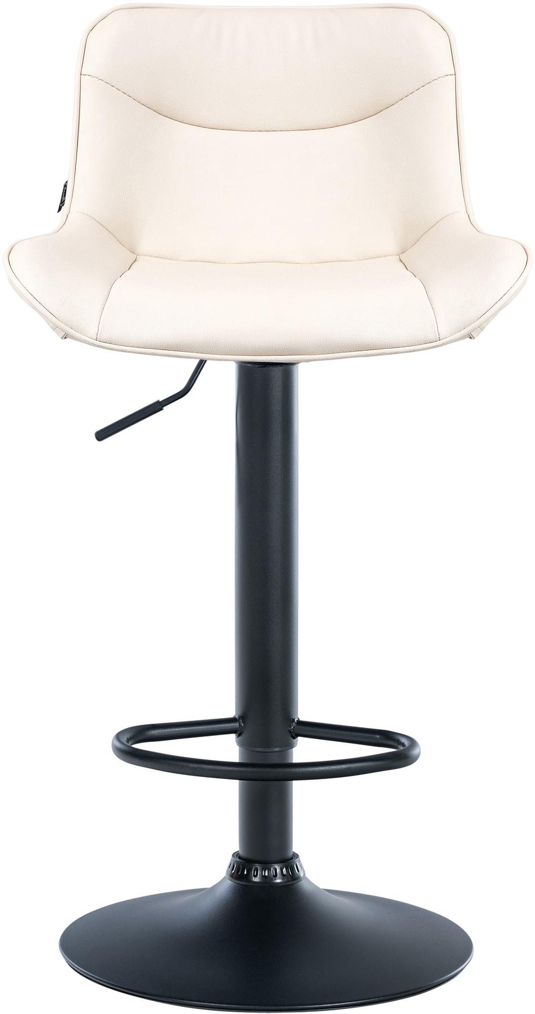 Set di 2 sgabelli da bar Vonore in similpelle nera e crema, regolabili in altezza, design moderno e funzionale.