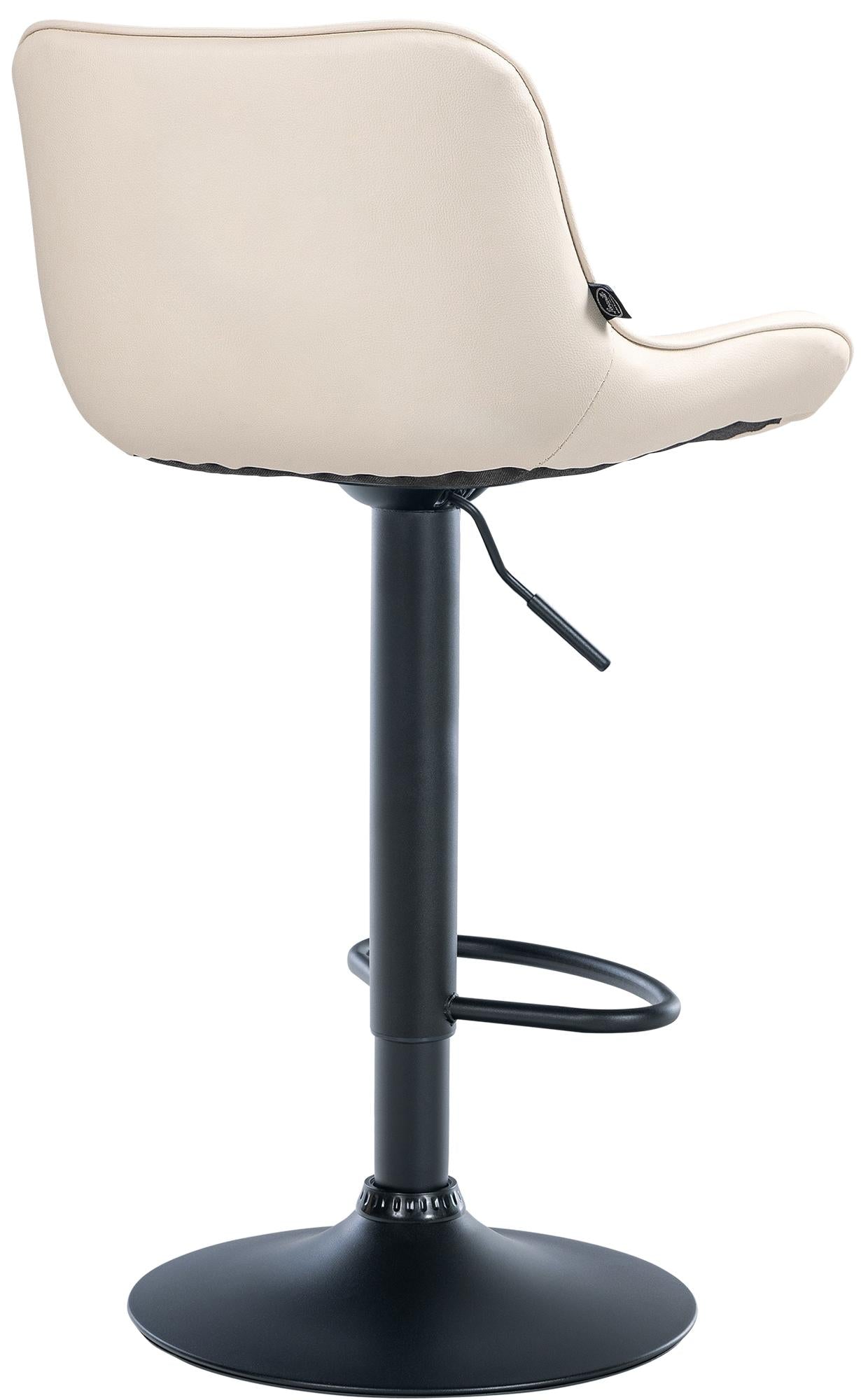 Set di 2 sgabelli da bar Vonore in similpelle nera e crema, regolabili in altezza, design moderno e funzionale.