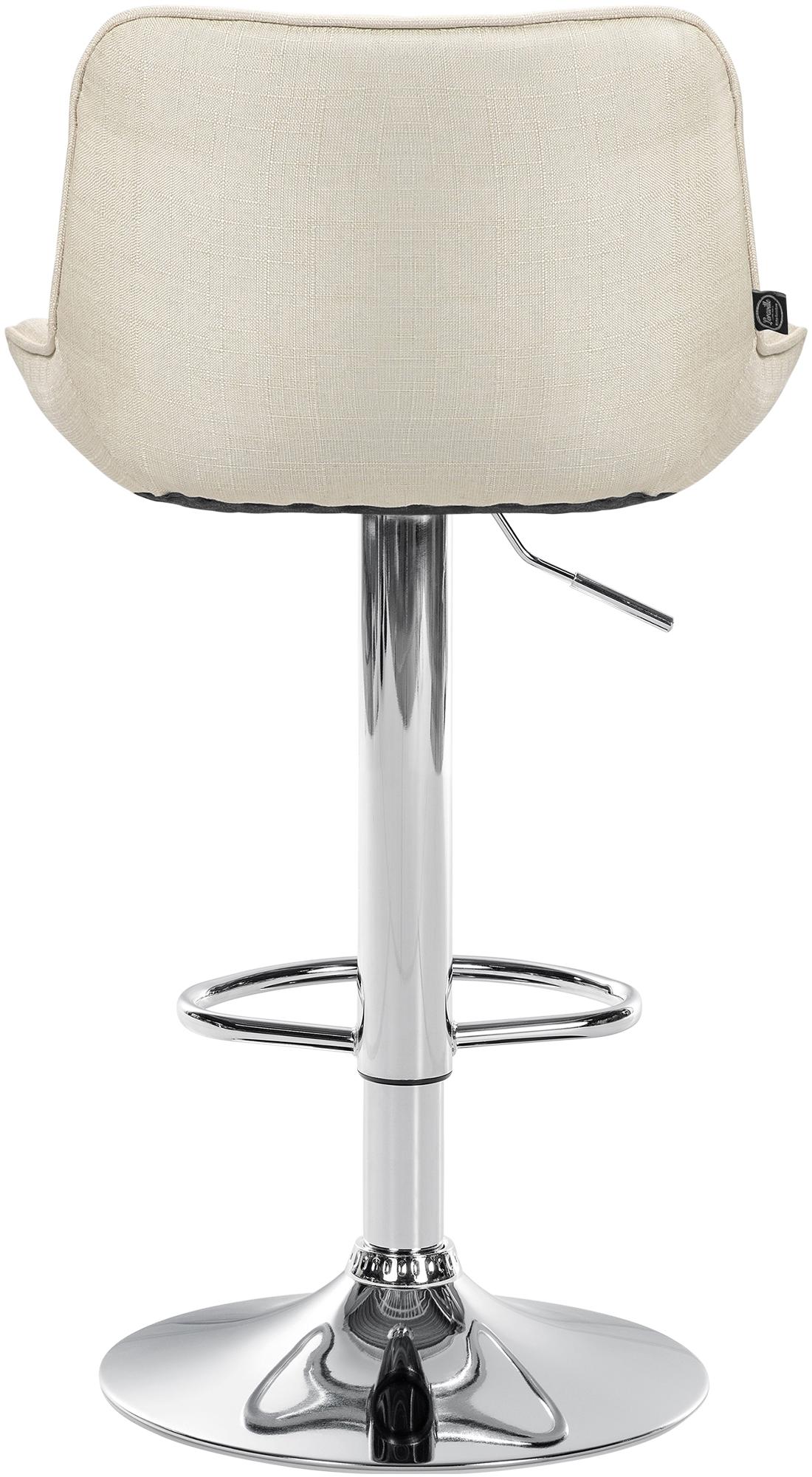 Set di 2 sgabelli da bar Vonore in tessuto crema con base cromata, regolabili in altezza e dal design moderno.