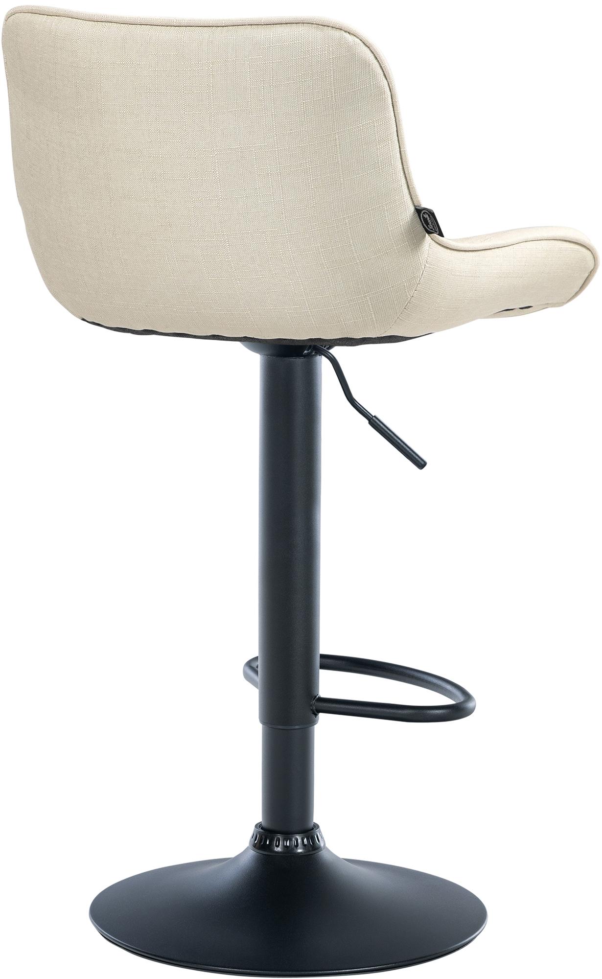 Set di 2 sgabelli da bar Vonore in tessuto nero e crema, regolabili in altezza, design moderno e funzionale.