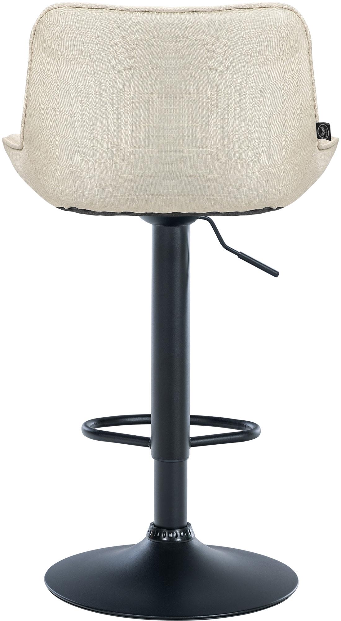 Set di 2 sgabelli da bar Vonore in tessuto nero e crema, regolabili in altezza, design moderno e funzionale.