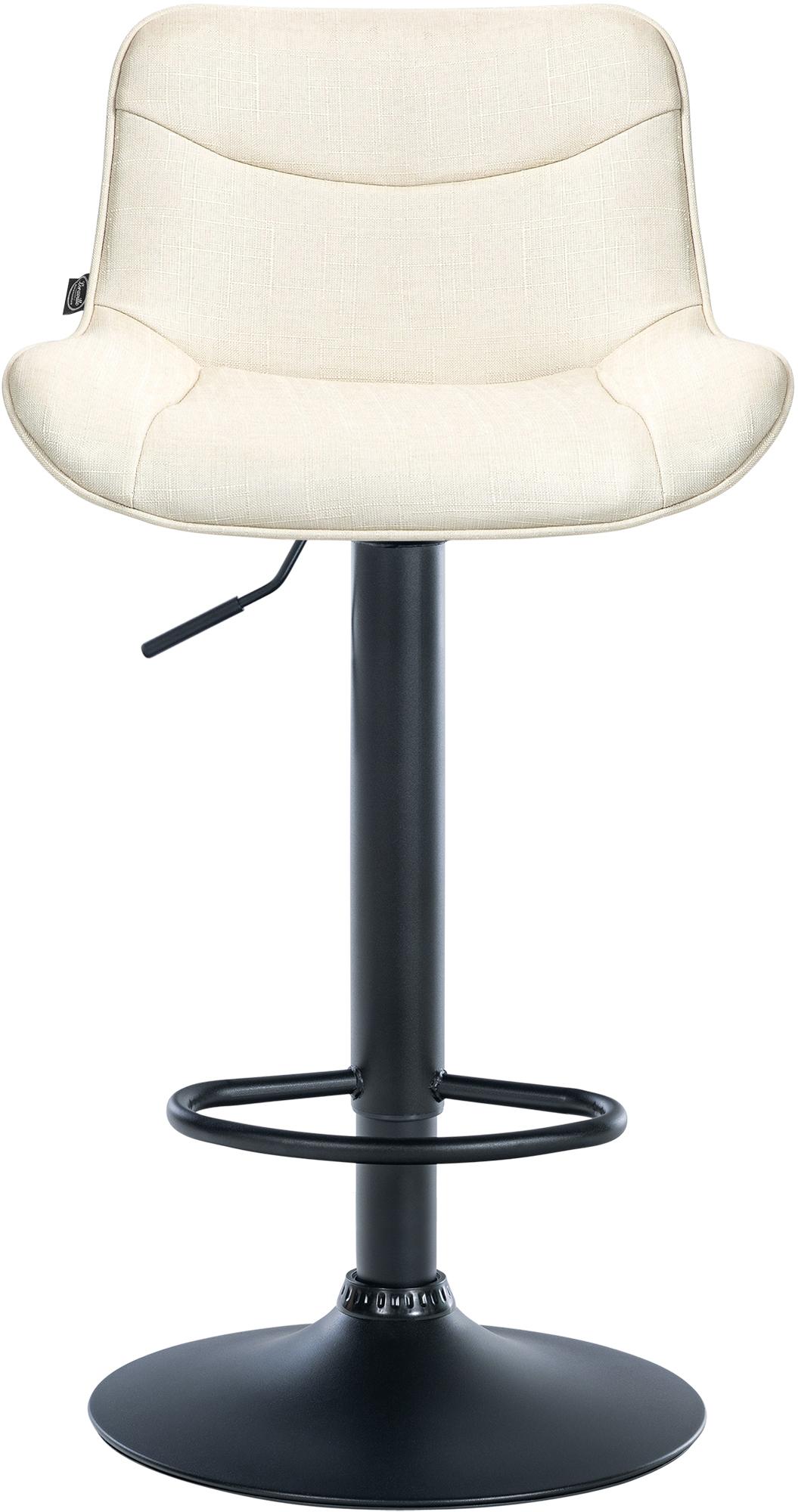 Set di 2 sgabelli da bar Vonore in tessuto nero e crema, regolabili in altezza, design moderno e funzionale.