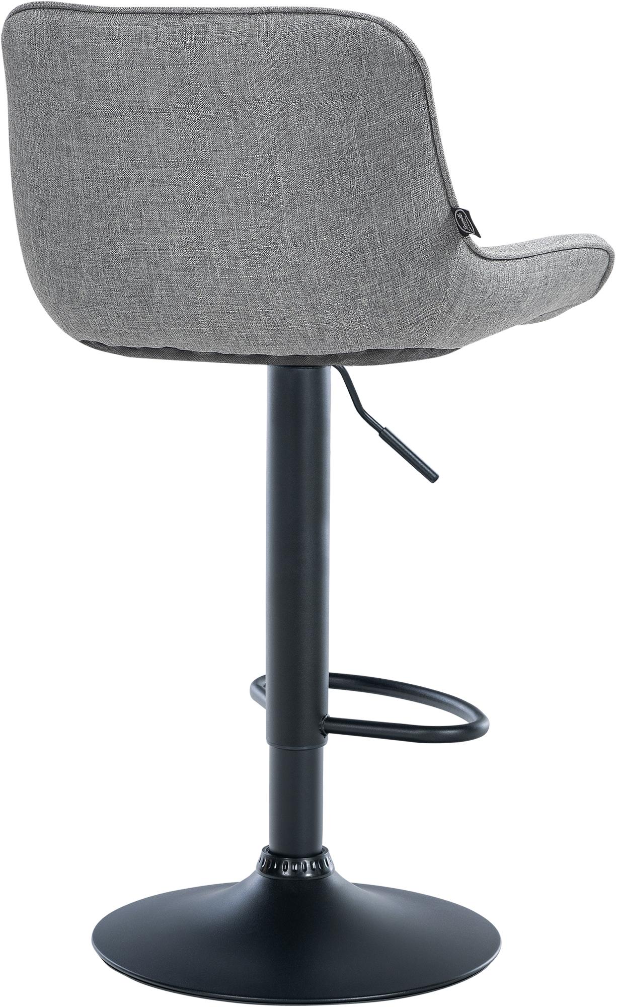 Set di 2 sgabelli da bar Vonore in tessuto nero e grigio, regolabili in altezza, dal design moderno e funzionale.