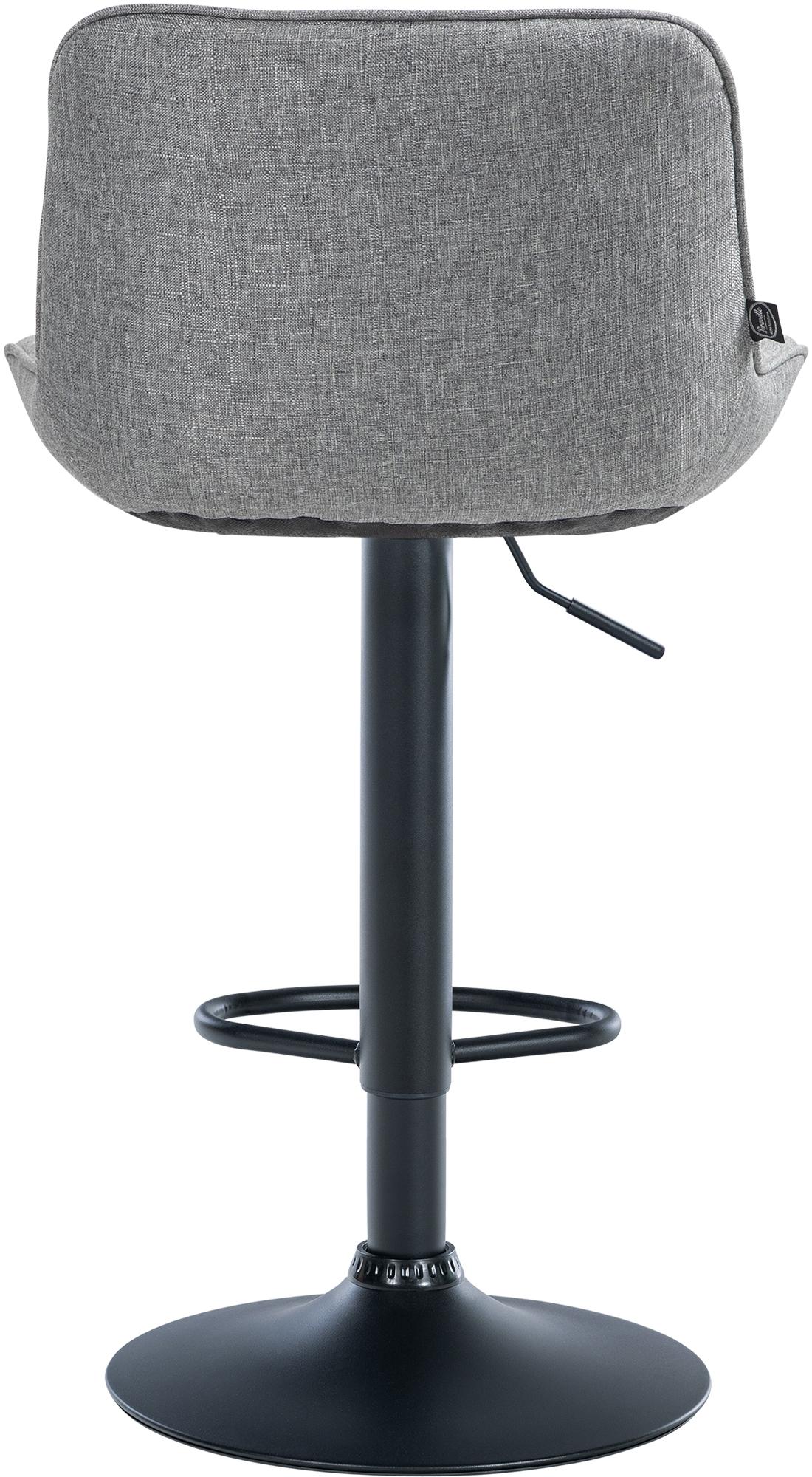 Set di 2 sgabelli da bar Vonore in tessuto nero e grigio, regolabili in altezza, dal design moderno e funzionale.