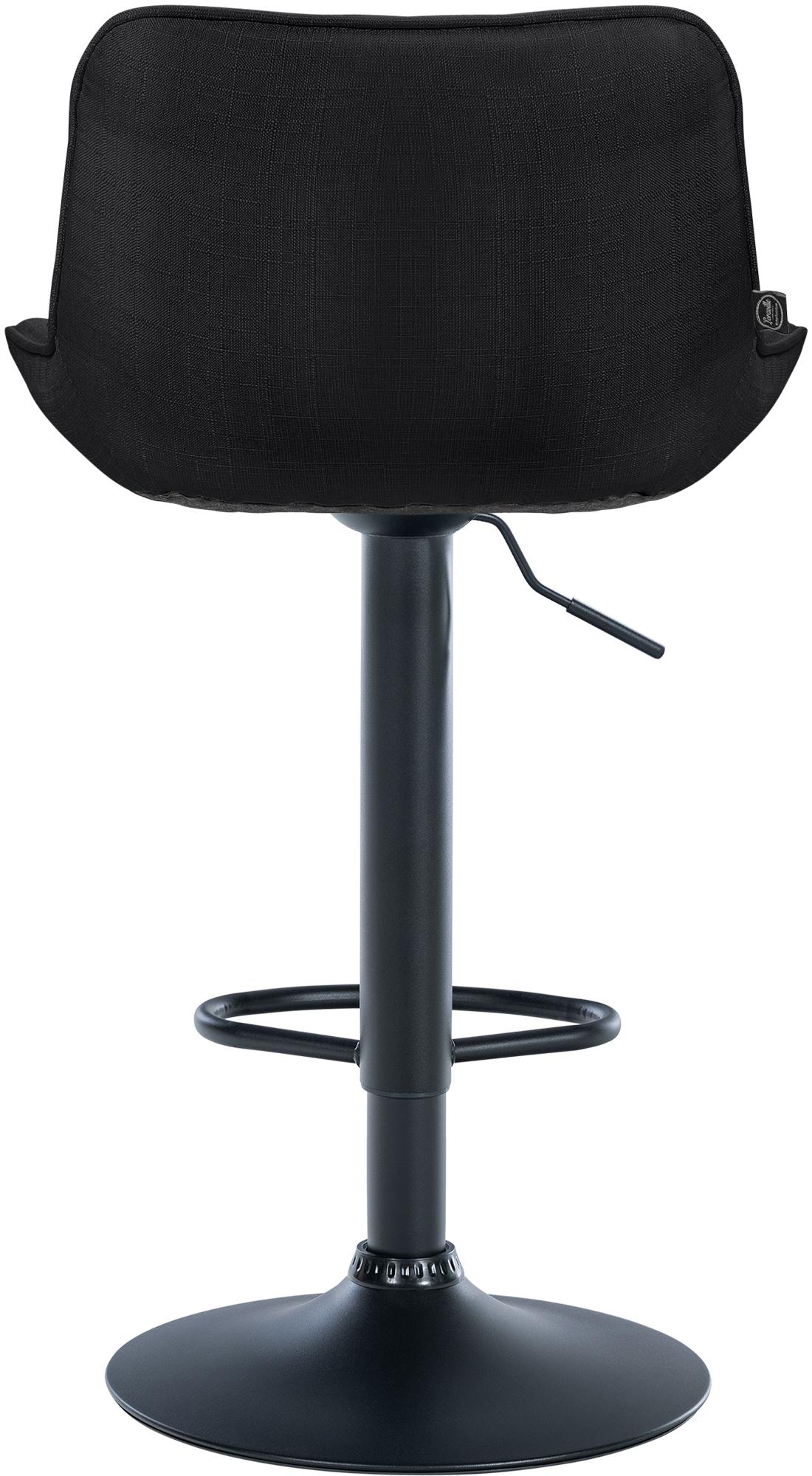 Set di 2 sgabelli da bar Vonore in tessuto nero, regolabili in altezza, design moderno e funzionale per ogni ambiente.