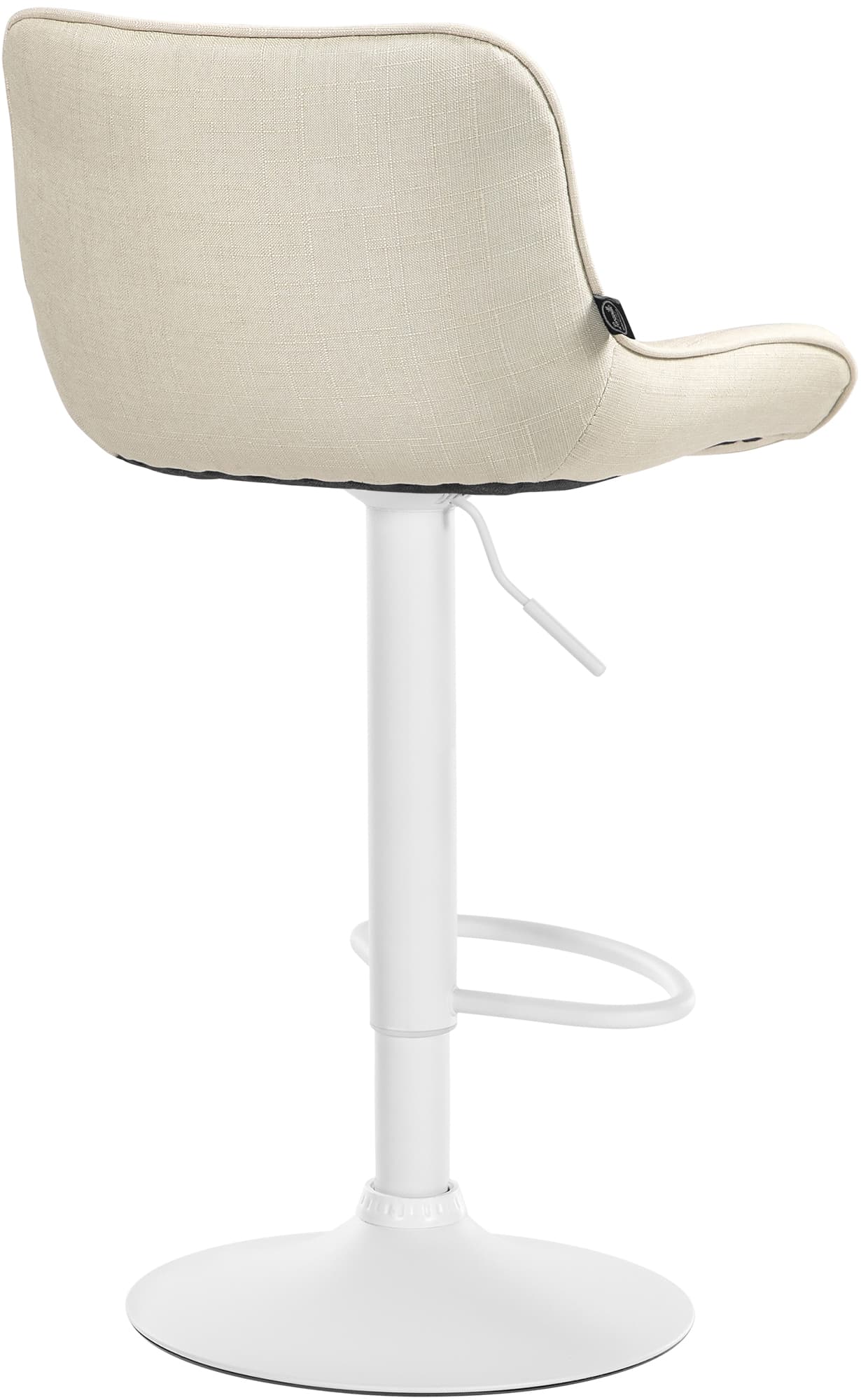 Set di 2 sgabelli da bar Vonore in tessuto crema, regolabili in altezza, perfetti per arredare con stile.