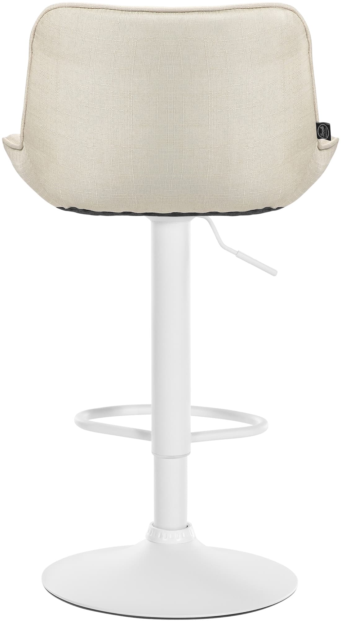 Set di 2 sgabelli da bar Vonore in tessuto crema, regolabili in altezza, perfetti per arredare con stile.
