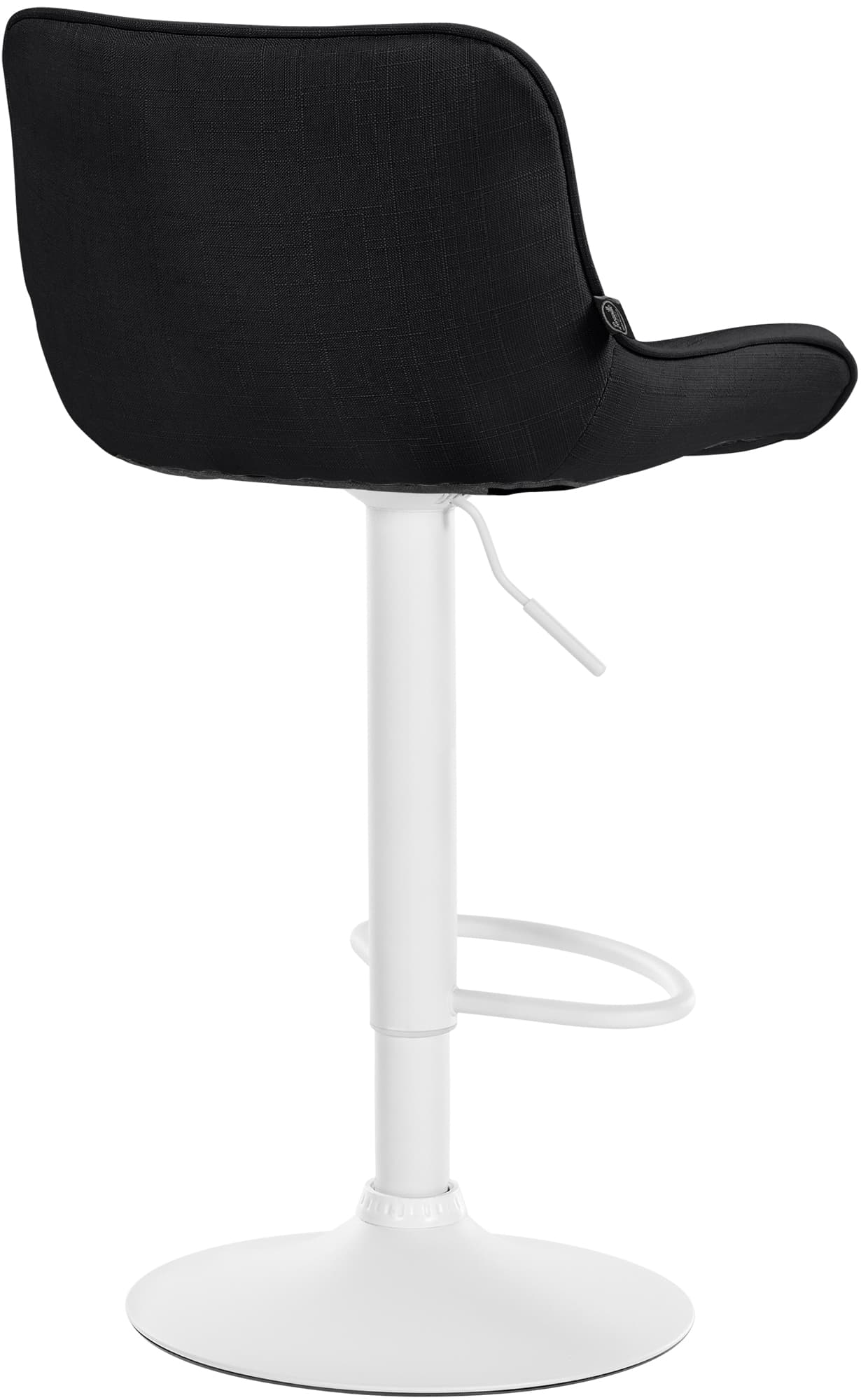 Set di 2 sgabelli da bar Vonore in tessuto bianco e nero, regolabili in altezza, design moderno e funzionale.