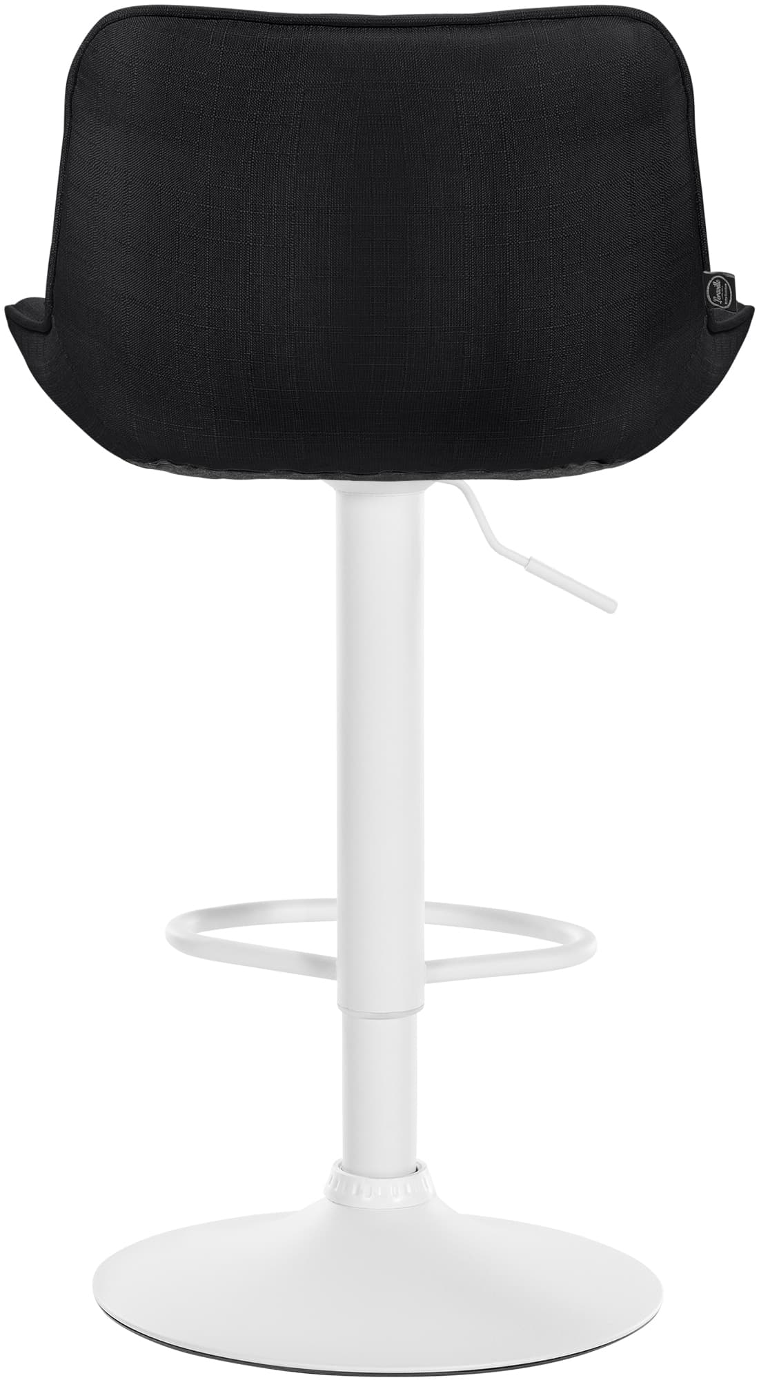 Set di 2 sgabelli da bar Vonore in tessuto bianco e nero, regolabili in altezza, design moderno e funzionale.