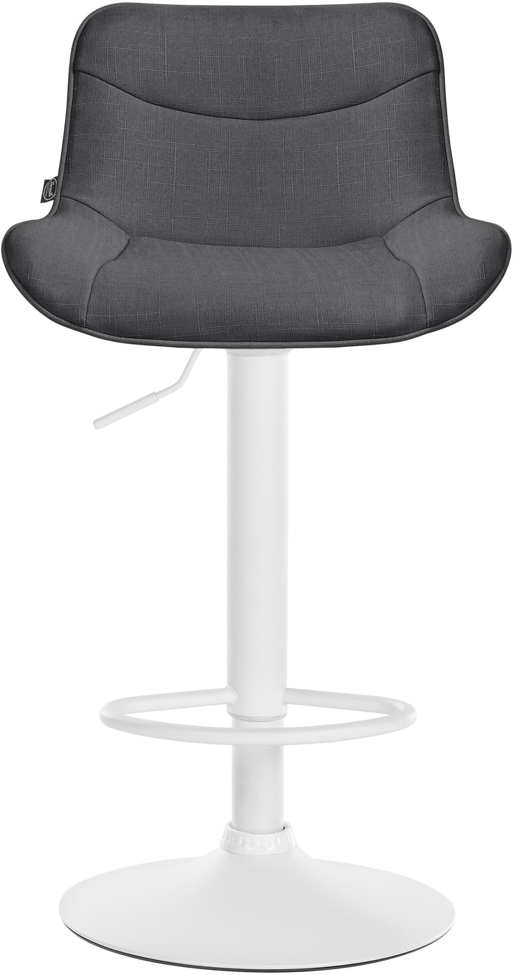 Set di 2 sgabelli da bar regolabili in altezza, tessuto grigio scuro, design moderno e funzionale per ogni ambiente.