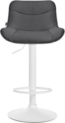 Set di 2 sgabelli da bar regolabili in altezza, tessuto grigio scuro, design moderno e funzionale per ogni ambiente.