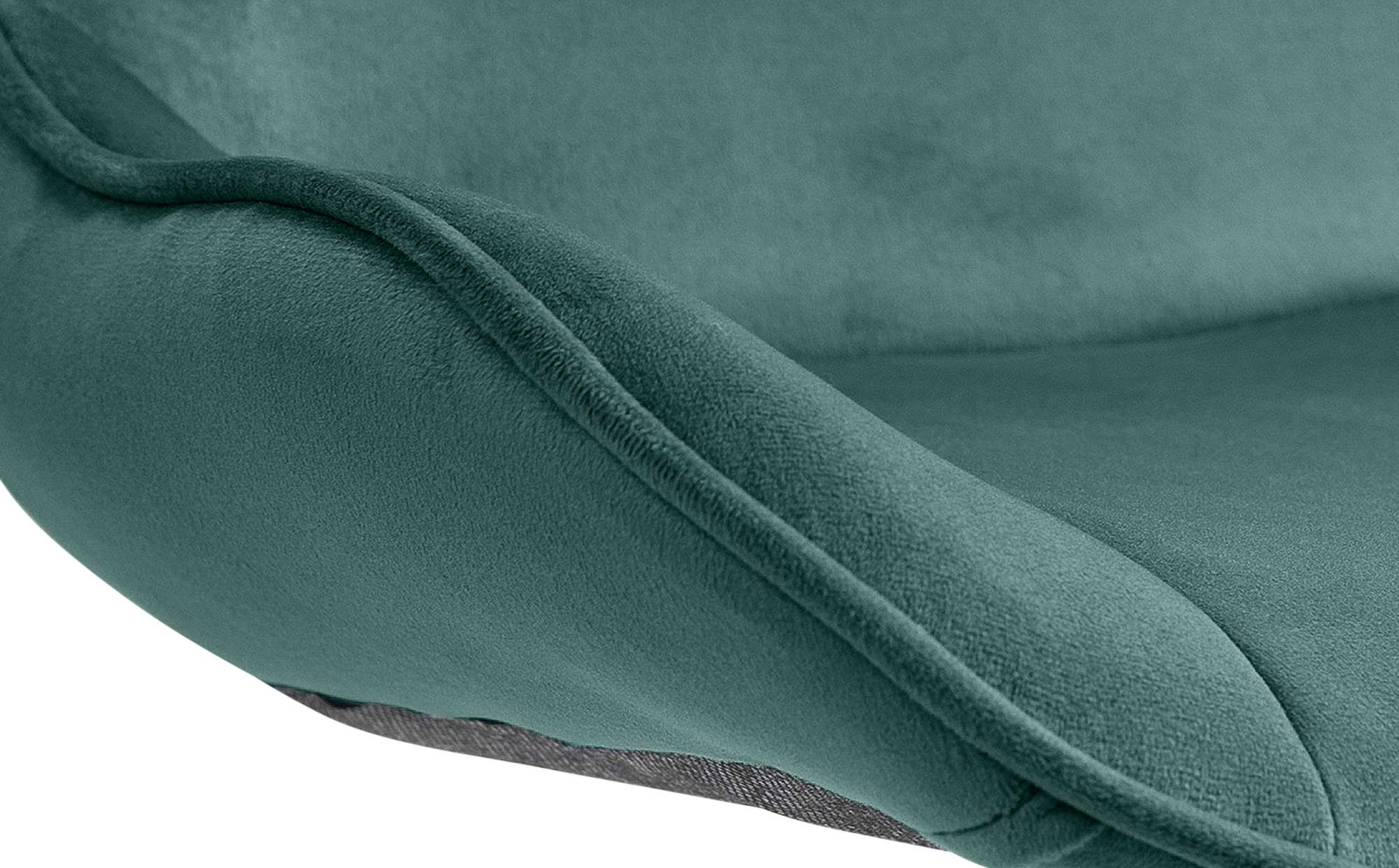 Set di 2 sgabelli da bar Vonore in velluto verde con base cromata, design moderno e regolabile in altezza.