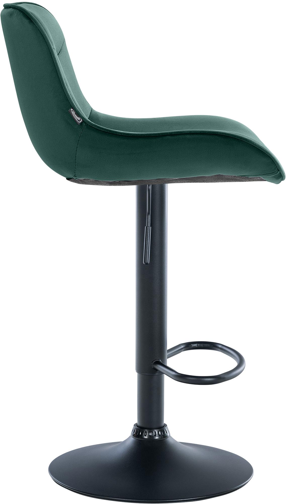 Set di 2 sgabelli da bar Vonore in velluto nero e verde, design moderno e regolabile in altezza per un comfort elegante.