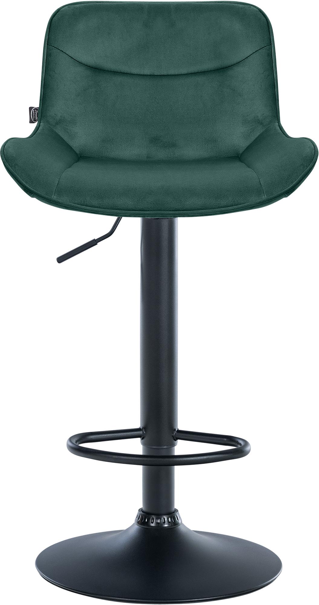 Set di 2 sgabelli da bar Vonore in velluto nero e verde, design moderno e regolabile in altezza per un comfort elegante.