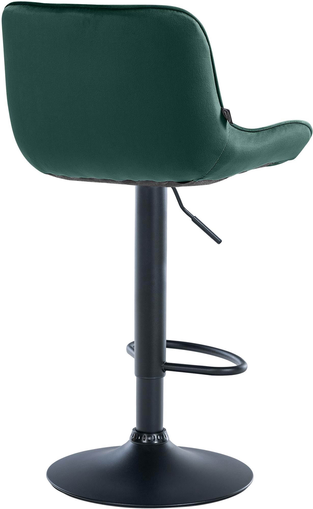 Set di 2 sgabelli da bar Vonore in velluto nero e verde, design moderno e regolabile in altezza per un comfort elegante.