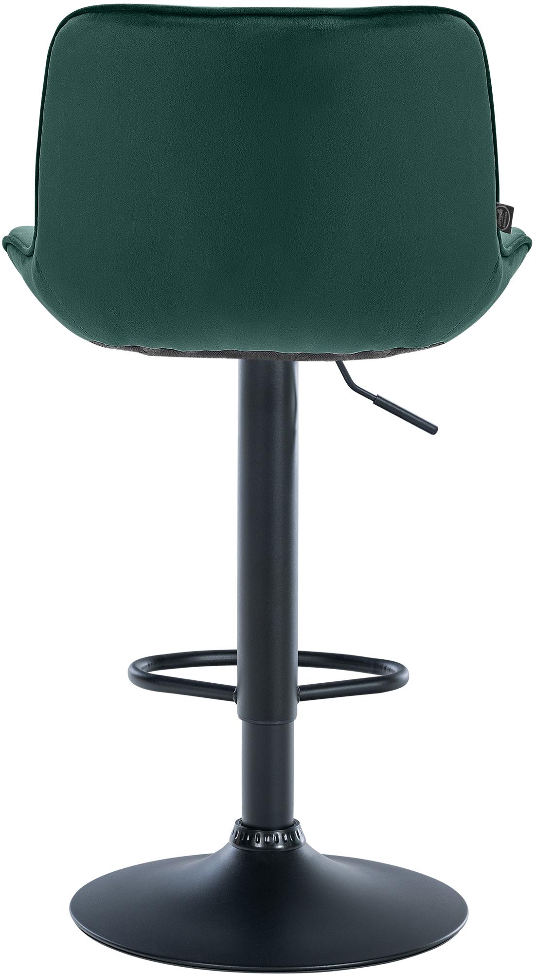 Set di 2 sgabelli da bar Vonore in velluto nero e verde, design moderno e regolabile in altezza per un comfort elegante.