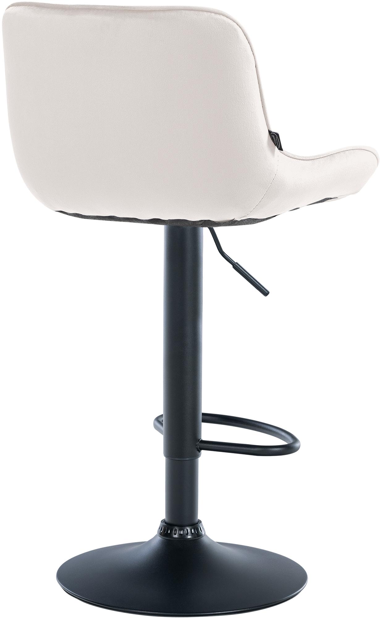 Set di 2 sgabelli da bar Vonore in velluto nero e crema, eleganti e regolabili in altezza per un design moderno.