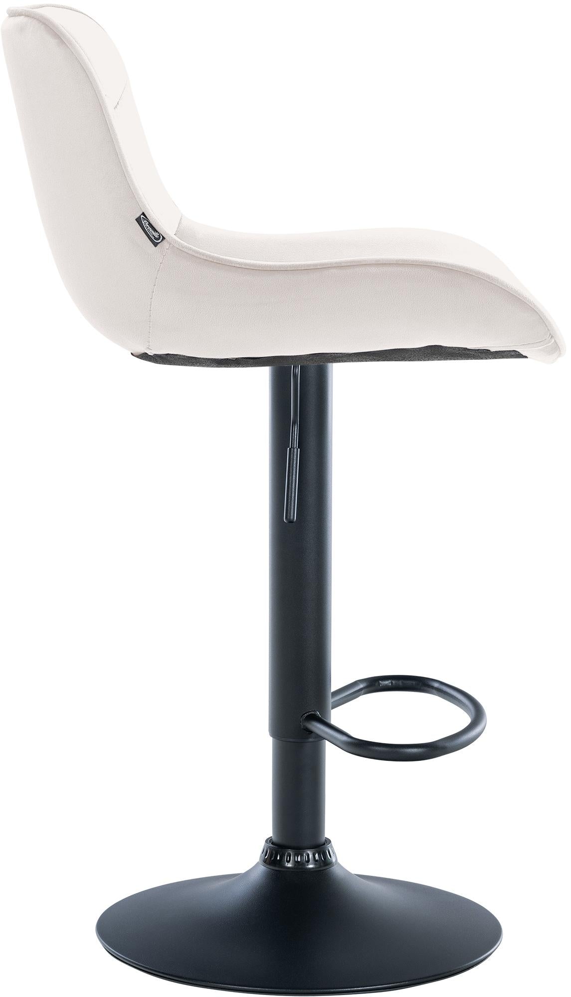 Set di 2 sgabelli da bar Vonore in velluto nero e crema, eleganti e regolabili in altezza per un design moderno.