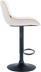 Set di 2 sgabelli da bar Vonore in velluto nero e crema, eleganti e regolabili in altezza per un design moderno.