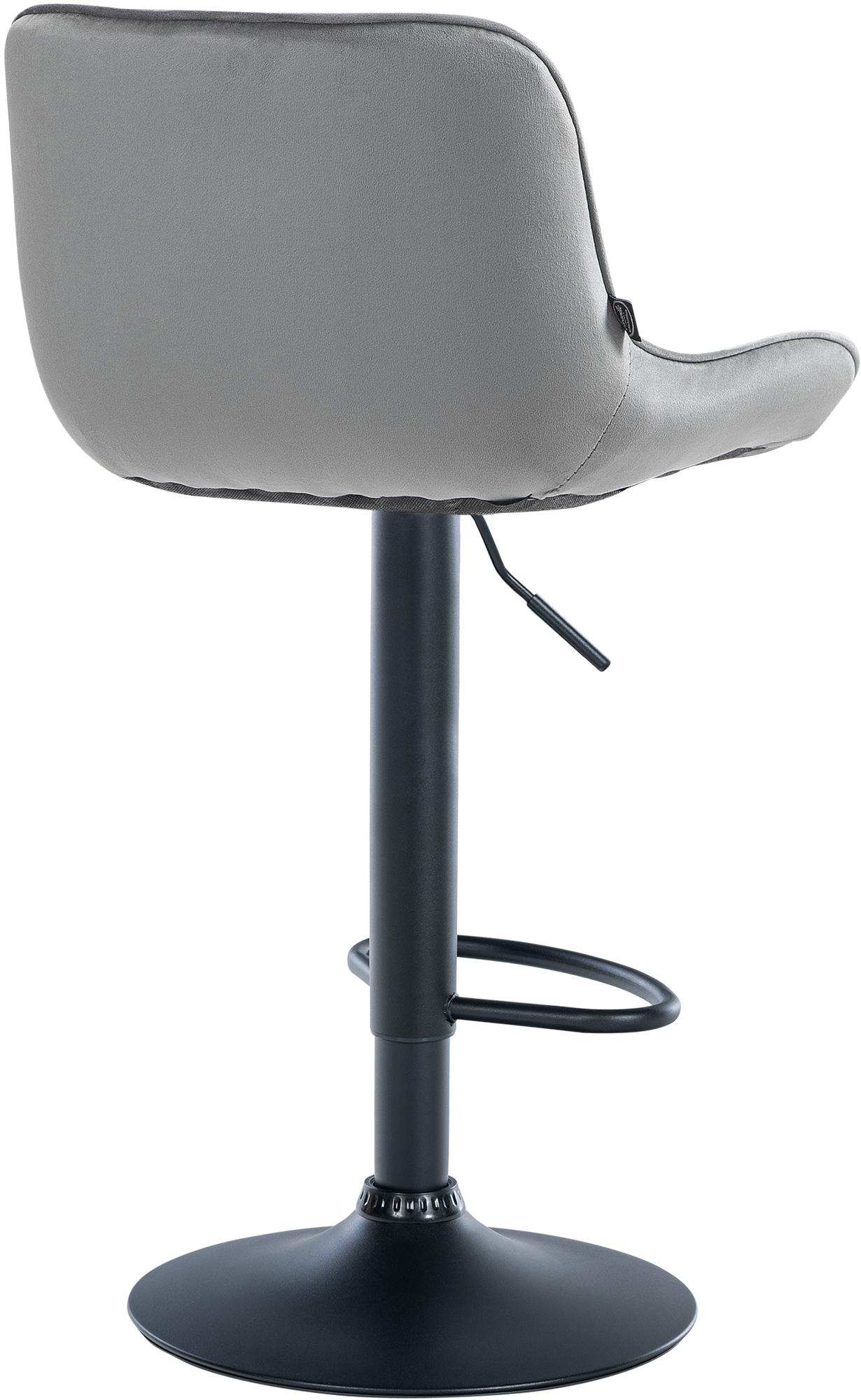 Set di 2 sgabelli da bar Vonore in velluto nero e grigio, regolabili in altezza, design moderno e funzionale.
