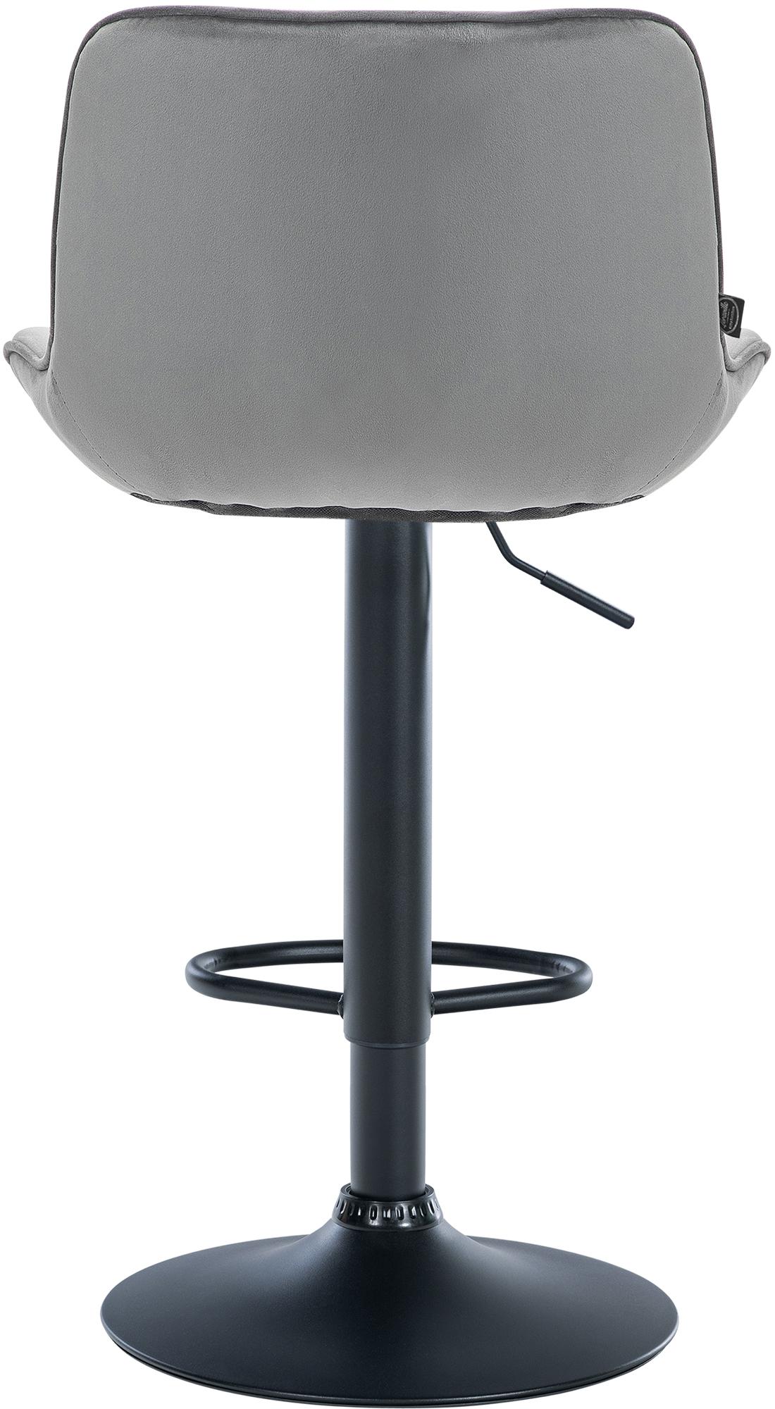 Set di 2 sgabelli da bar Vonore in velluto nero e grigio, regolabili in altezza, design moderno e funzionale.