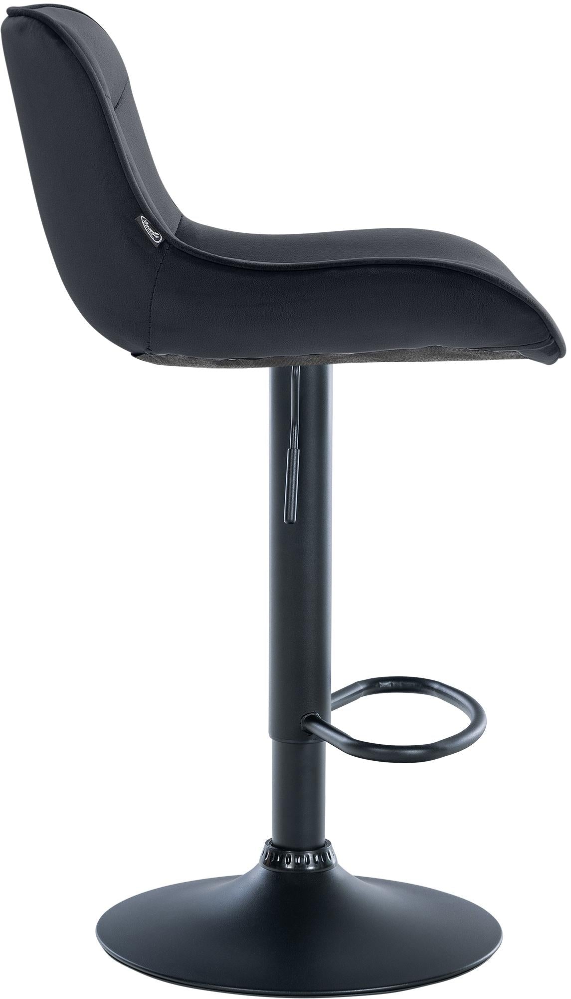 Set di 2 sgabelli da bar Vonore in velluto nero, regolabili in altezza, design moderno e funzionale per la tua casa.