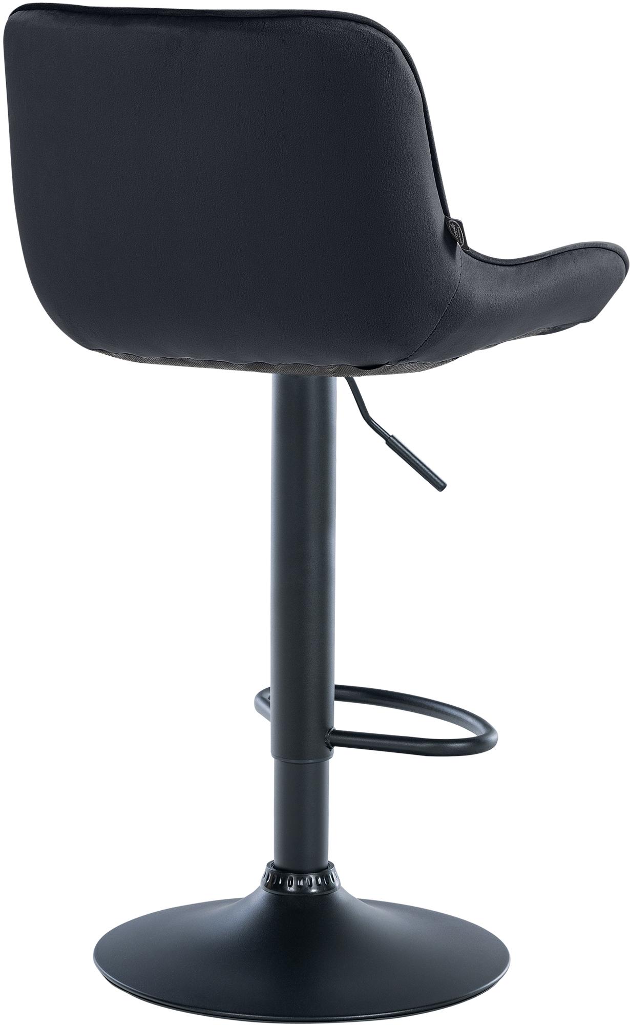 Set di 2 sgabelli da bar Vonore in velluto nero, regolabili in altezza, design moderno e funzionale per la tua casa.