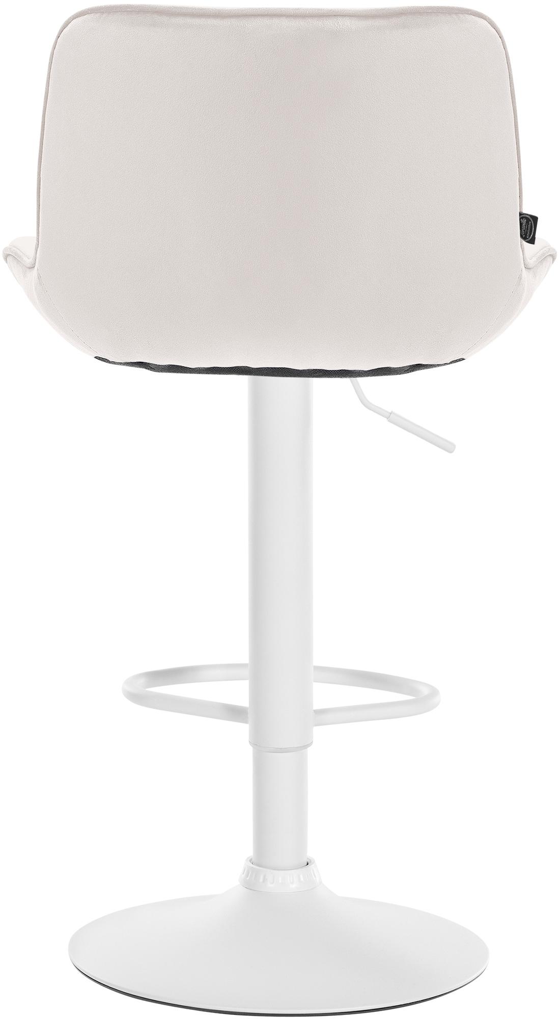 Set di 2 sgabelli da bar Vonore in velluto crema, eleganti e regolabili in altezza per un design moderno e funzionale.
