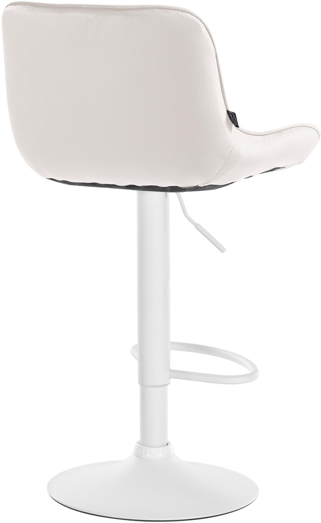 Set di 2 sgabelli da bar Vonore in velluto crema, eleganti e regolabili in altezza per un design moderno e funzionale.