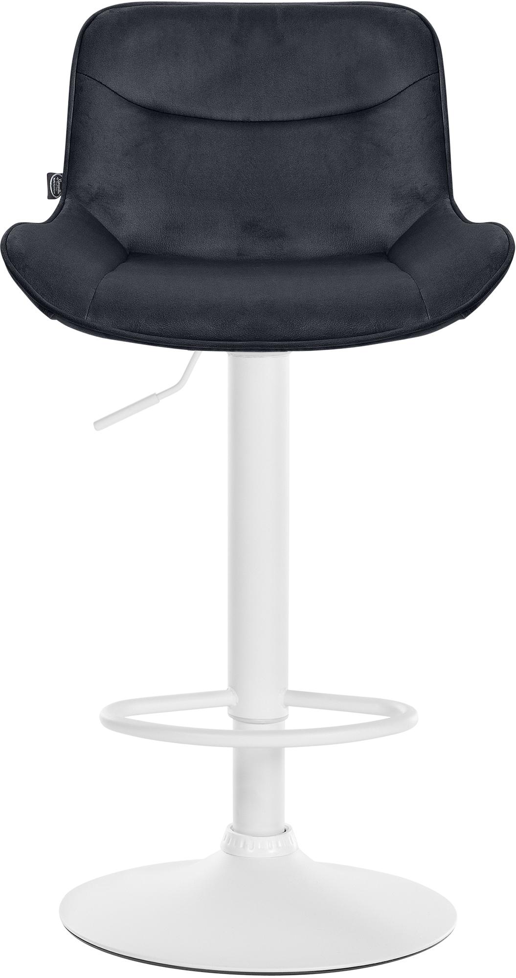 Set di 2 sgabelli da bar Vonore in velluto bianco e nero, design moderno e regolabile in altezza per un comfort elegante.