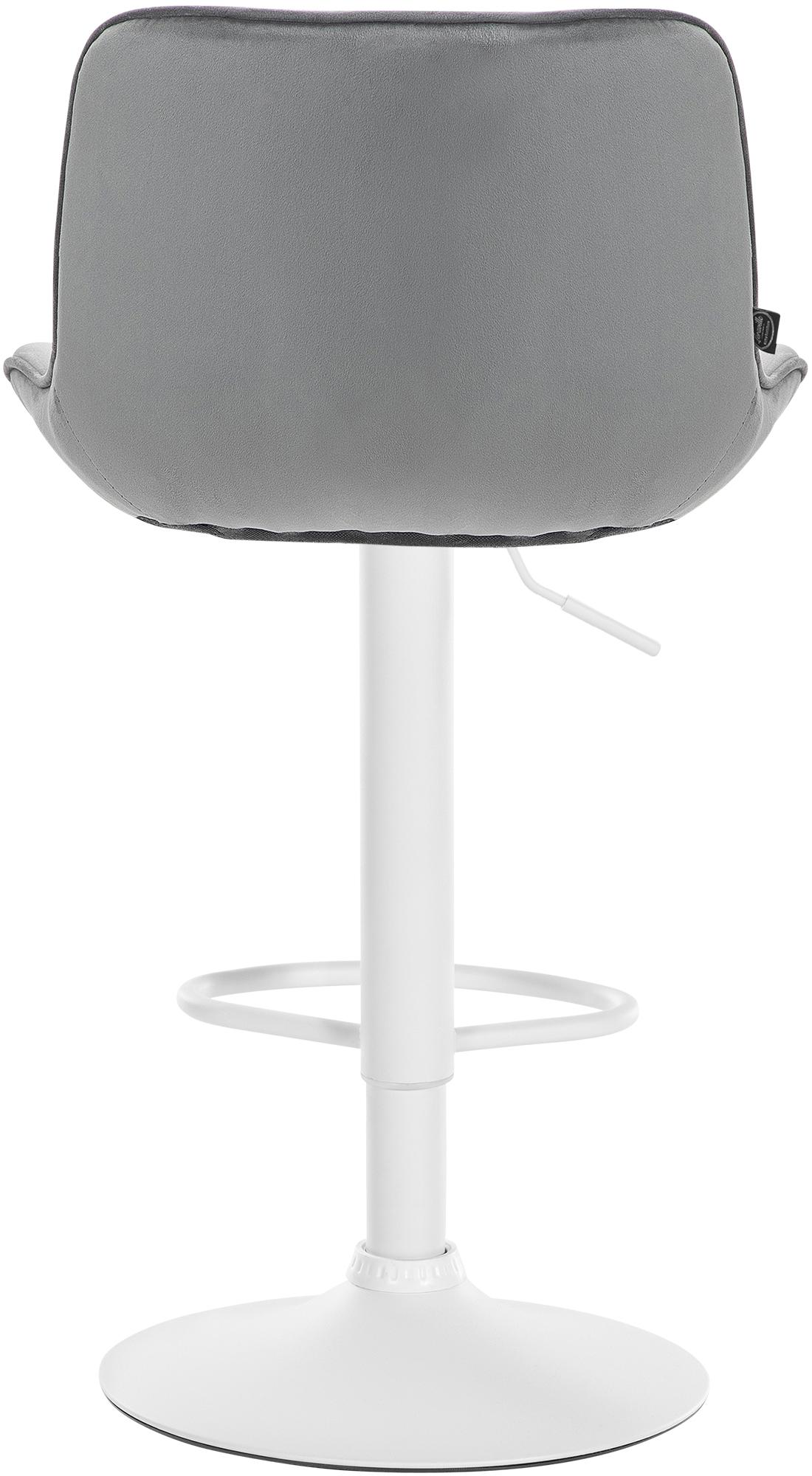 Set di 2 sgabelli da bar regolabili in altezza Vonore in velluto grigio, design moderno e funzionale.