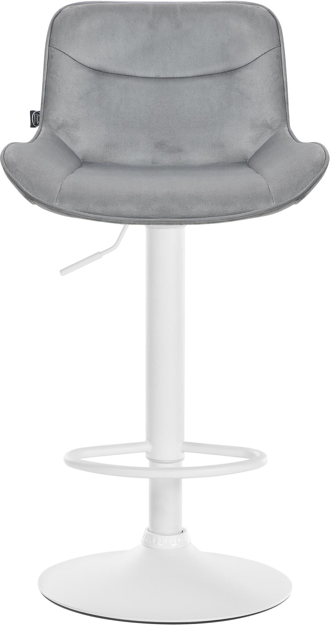 Set di 2 sgabelli da bar regolabili in altezza Vonore in velluto grigio, design moderno e funzionale.