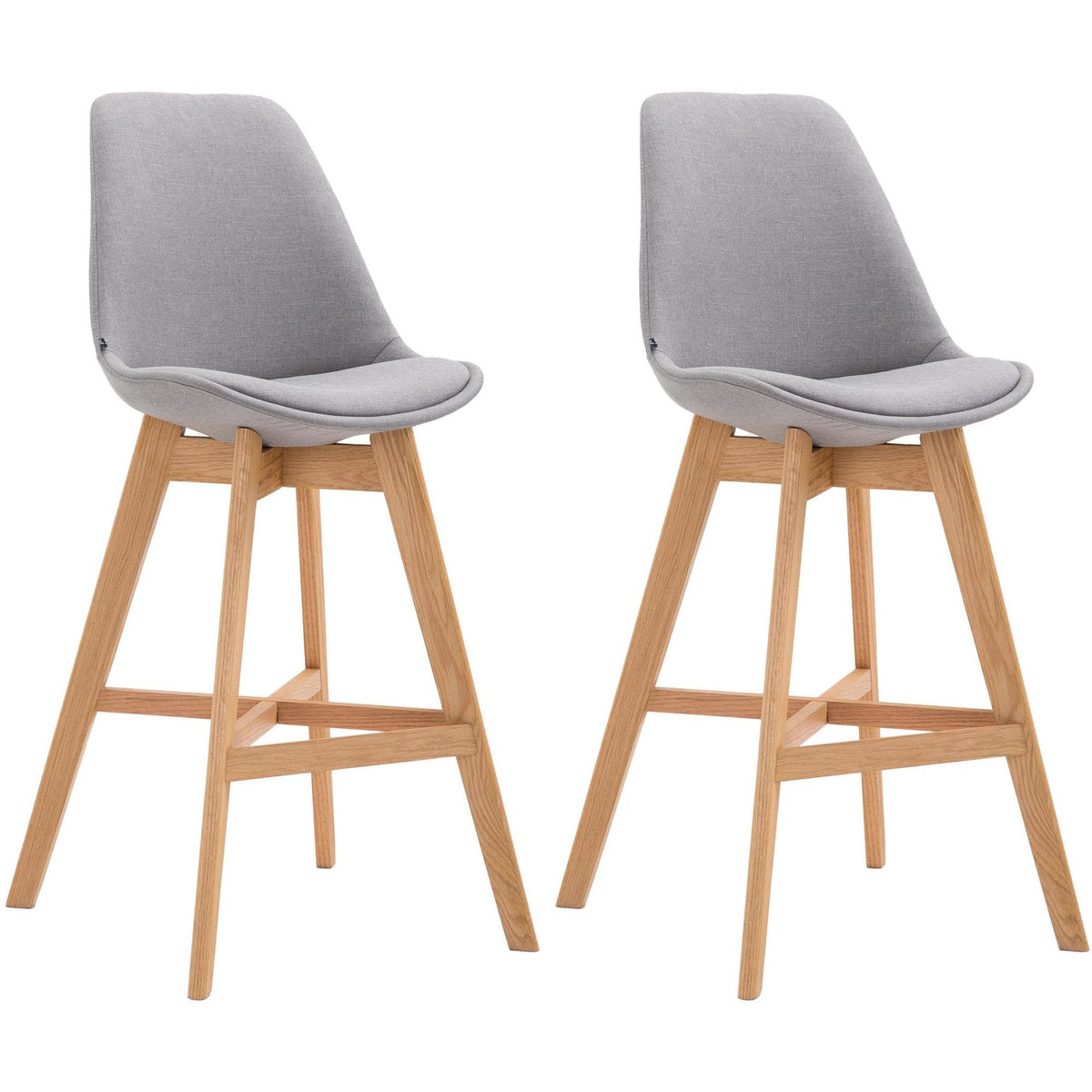 2er Set Barhocker Cannes Stoff natura - grau